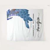 ユニーク グラム＆ラックス ペコック ウェディング バックドロップ タペストリー (正面(横))