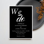 ユニーク タイポグラフィー 私たちはブラック＆ゴールドのウェディングをします 招待状