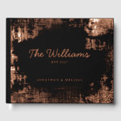 ユニーク テクスチャー ゲスト ブック ローズ ゴールド フォイル ゲストブック (正面)