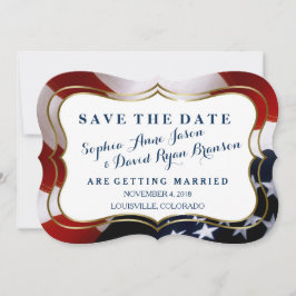 ユニーク,トレンディーアメリカ国旗の結婚式の日付を保存 セーブザデート