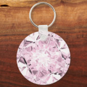 ユニーク パステル パープル ダイヤモンド カスタム ネーム モダン キーホルダー (正面)