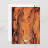 ユニーク ブラウン アブストラクト マーブル 液化 ポストカード (正面/裏面)