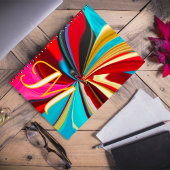 ユニーク ブルー レッド ゴールド モノグラム 液化された抽象的なデザイン ノートブック