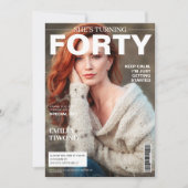 ユニーク・マガジン 40歳誕生日 カスタム写真 招待状 (正面)