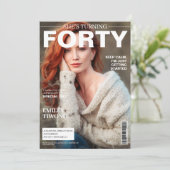 ユニーク・マガジン 40歳誕生日 カスタム写真 招待状 (スタンド正面)