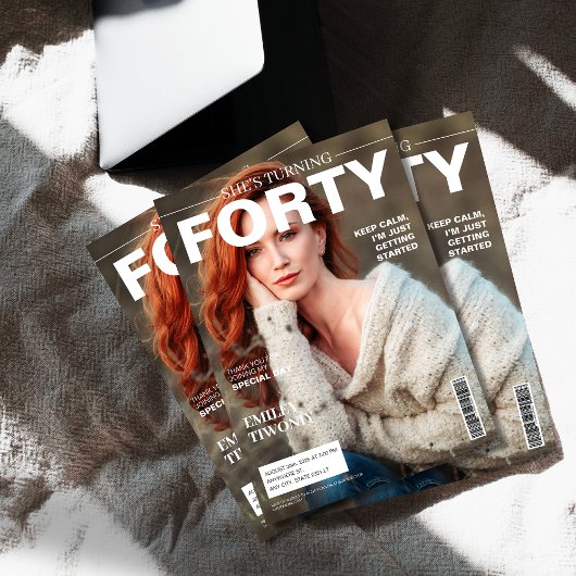 ユニーク・マガジン 40歳誕生日 カスタム写真 招待状