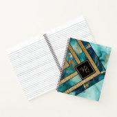ユニーク モダン ティール ゴールド ジオメトリック パーソナライズド ノートブック (内部)