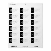 ユニーク&モダン |ブラック&ホワイト差出人住所 ラベル (フルシート)