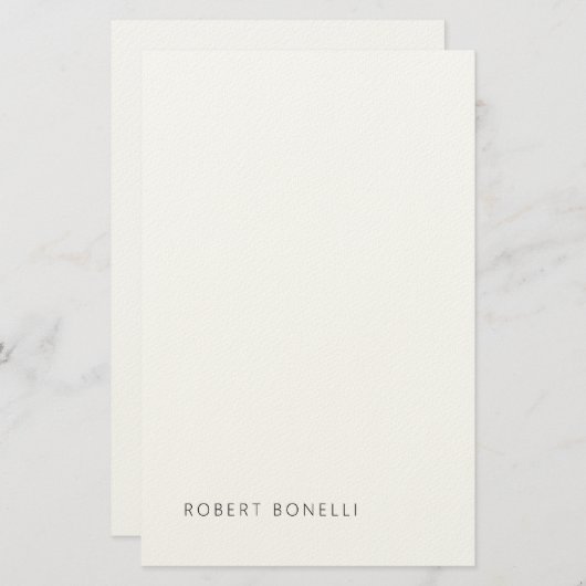 ユニーク モダン ブラック ホワイト あなたの名前 ミニマリスト 便箋 (正面/裏面)