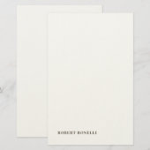 ユニーク モダン プレーン あなたの名前 ミニマリスト 便箋 (正面/裏面)