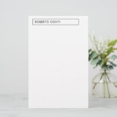 ユニーク モダン プレーン ミニマリスト ネーム 便箋 (スタンド正面)