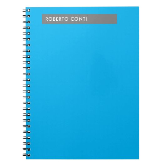 ユニーク モダン プレーン ミニマル ネーム ノートブック (正面)