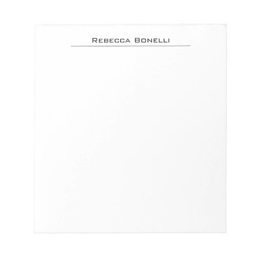 ユニーク モダン ミニマル プレーンプル 白 ノートパッド (正面)