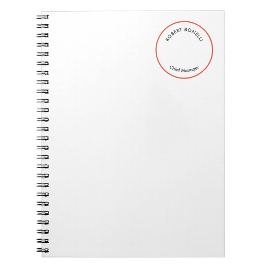 ユニーク モダン ミニマル レッド ブラック ホワイト カーブ ノートブック (正面)