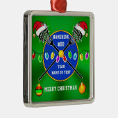 ユニーク,ラクロスクリスマスオーナメント, パーソナライズされた メタルオーナメント (右)