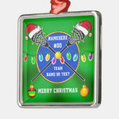 ユニーク,ラクロスクリスマスオーナメント, パーソナライズされた メタルオーナメント (左)