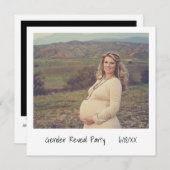 ユニーク レトロ インスタント フォト 性別発表 招待状 (正面/裏面)