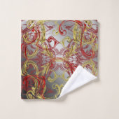 ユニーク，美しい，カラフル，パタ色彩の鮮やかーンGRE バスタオルセット (ウォッシュタオル)