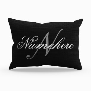 ユニーク Black and White Nameモノグラム アクセントクッション