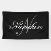 ユニーク Black and White Nameモノグラム 横断幕 (横)