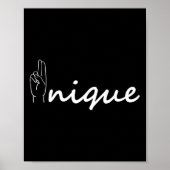 ユニークASLアルファベットアメリカンシン言語ASLティー ポスター (正面)