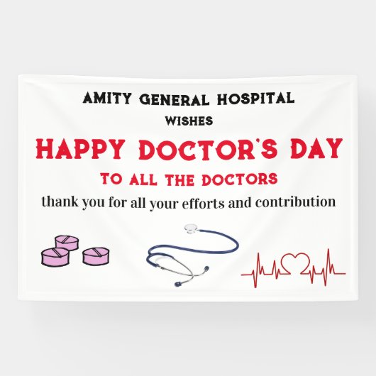 ユニークHappy Doctors Day 横断幕 (横)