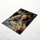 ユニークJoy書道写真クリスマス 箔シーズンカード (回転した状態)