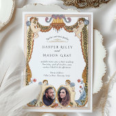 ユニークLeopard Print Cherub Photo結婚's 招待状