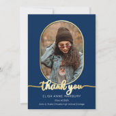 ユニークOblong 2フォトコラージュ卒業 サンキューカード (正面)