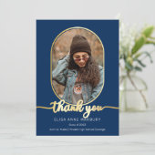 ユニークOblong 2フォトコラージュ卒業 サンキューカード (スタンド正面)