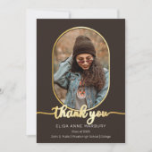 ユニークOblong 2フォトコラージュ卒業 サンキューカード (正面)