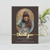 ユニークOblong 2フォトコラージュ卒業 サンキューカード (スタンド正面)