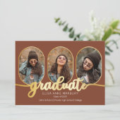 ユニークOblong 4フォトコラージュ卒業 案内状 (スタンド正面)