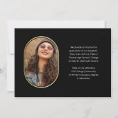 ユニークOblong 4フォトコラージュ卒業 案内状 (裏面)