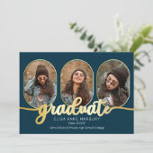 ユニークOblong 4 Photo Collage 2023卒業 案内状 (スタンド正面)