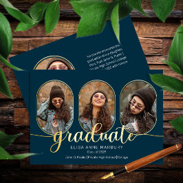 ユニークOblong 4 Photo Collage 2023卒業 案内状