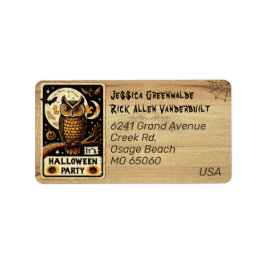 ユニークOwl Halloweenテーマのアドレアートカスタムス ラベル