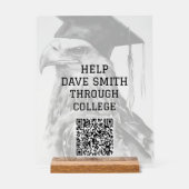 ユニークQRコーカスタムドアクリル記号 アクリルサイン (正面)