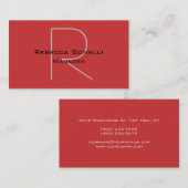 ユニークRedエレガント Monogramマネージャの名刺 名刺 (正面/裏面)