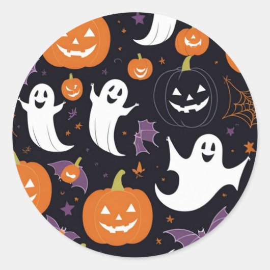 「ユニークSpookのTouchを追加するハロウィーンステッカー ラウンドシール (正面)