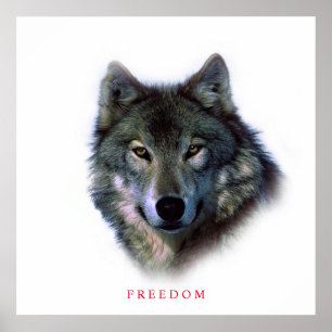 ユニークSquareやる気を起こさせる Freedom Wolfポスター ポスター