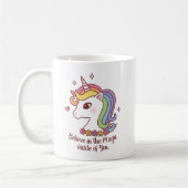 ユニ信じコーンの魔法内の引用文 コーヒーマグカップ (左)