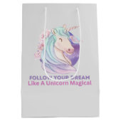 ユニ後を追コーンの魔法のような夢 ミディアムペーパーバッグ (裏面)