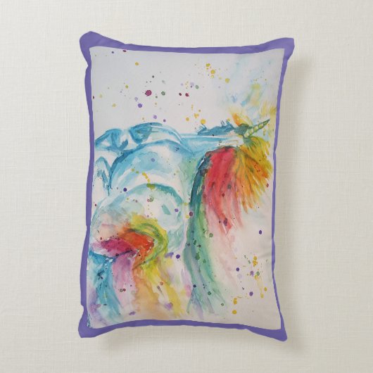 ユニ絵を描コーン後を追の夢のアクセントクッション アクセントクッション (裏面(縦))