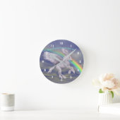 ユニ飛んでいるコーンオーバーレインボードリームズファンタジーホース ラウンド壁時計 (ホーム)