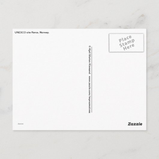ユネスコの遺跡ローロス,ノルウェー ポストカード (裏面)