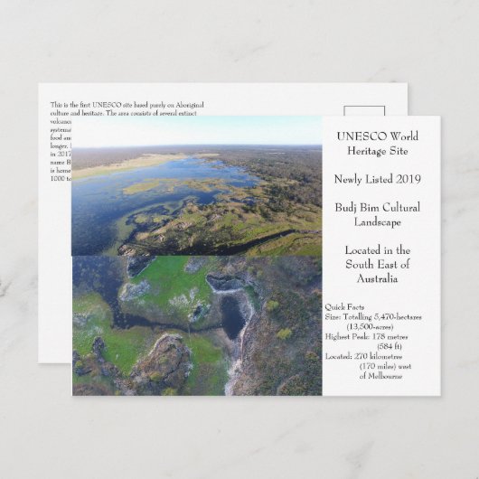 ユネスコ世界伝統サイトBudj Bim ポストカード (正面/裏面)