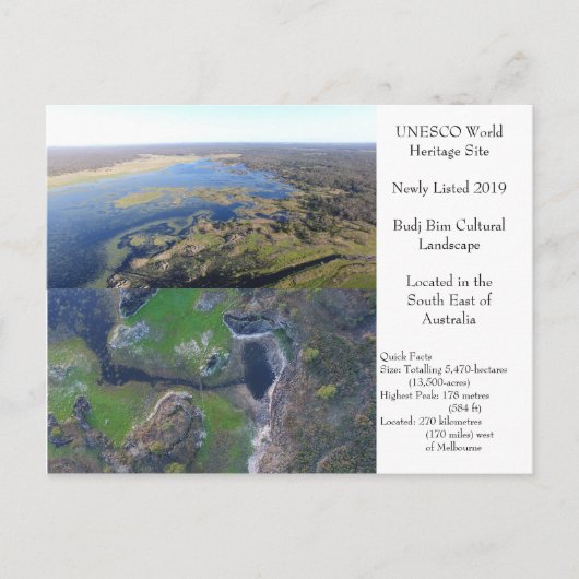 ユネスコ世界伝統サイトBudj Bim ポストカード (正面)