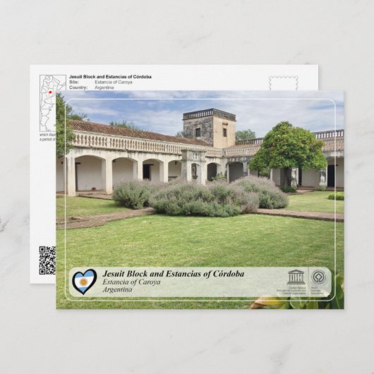ユネスコ – コルドバのイエズス会ブロックとエスタンシア ポストカード (正面/裏面)