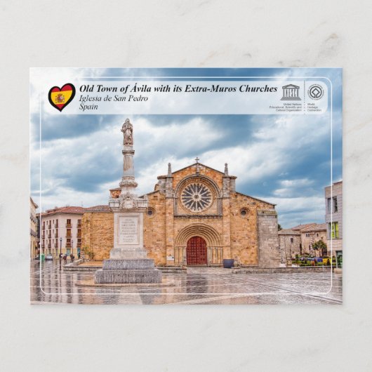 ユネスコWHS – アビラ – イグレシアデサンペドロ ポストカード (正面)